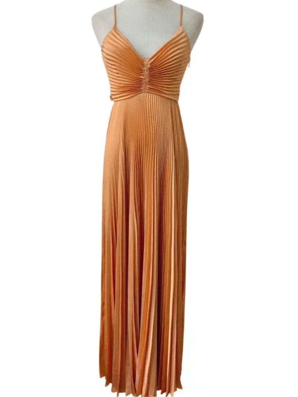 ALC Aries Pleated Maxi Dress in Mandarin Orange Size 6